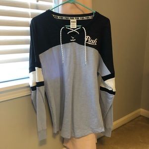 Tie front PINK sweatshirt